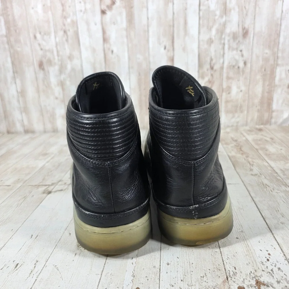 Jordan Westbrook 0.2‎ Black Leather High Top Sneakers Gold Accents 838817-035 13